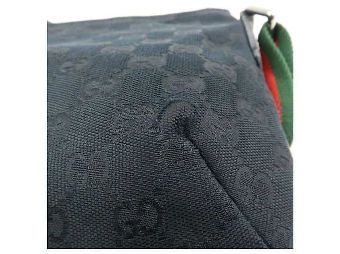 Borsa a tracolla GUCCI Sherry GG Canvas e pelle Nera 189749 - vista 14