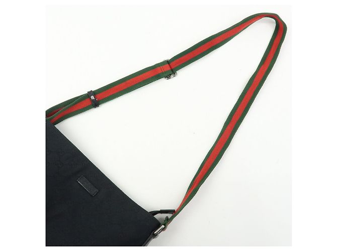 Borsa a tracolla GUCCI Sherry GG Canvas e pelle Nera 189749 - vista 6