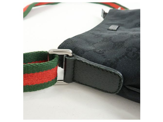 Borsa a tracolla GUCCI Sherry GG Canvas e pelle Nera 189749 - vista 8