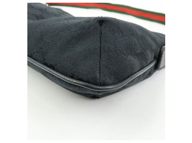 Borsa a tracolla GUCCI Sherry GG Canvas e pelle Nera 189749 - vista 9