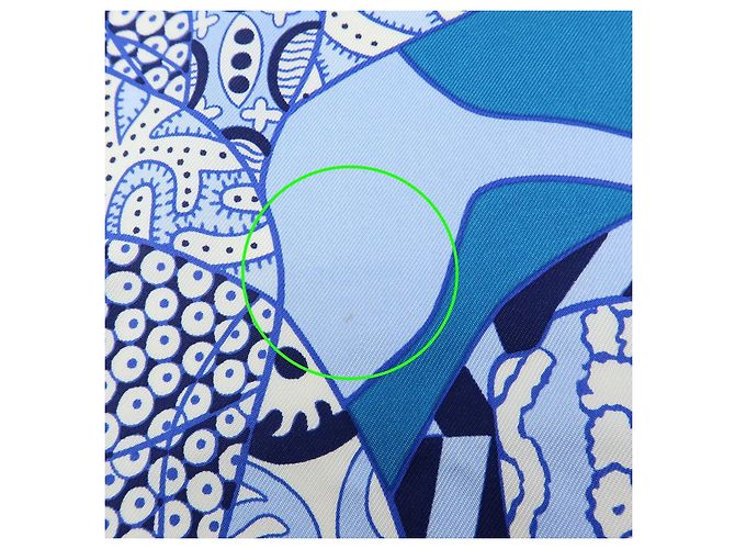 Hermès HERMES Carre 90 Seidentuch 100% FLEURS DINDIENNES Blue White - Ansicht 8