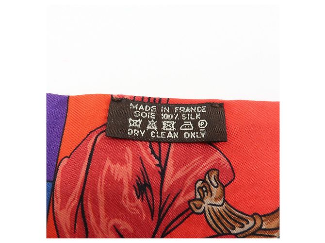 Hermès HERMES Twilly Silk 100% Scarf CAVALLERIA D ETRIERS Red Purple Blue - vista 8
