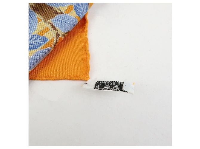 Hermès HERMES Carre 90 Foulard 100% Seta AXIS MUNDI Arancione Blu Marrone - vista 13