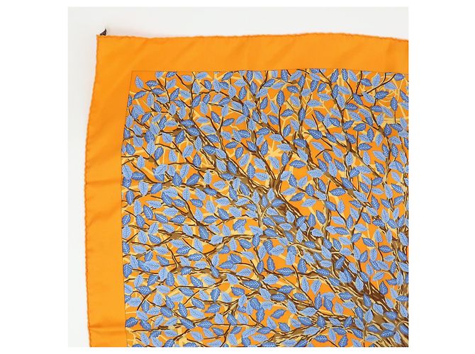 Hermès HERMES Carre 90 Foulard 100% Seta AXIS MUNDI Arancione Blu Marrone - vista 3