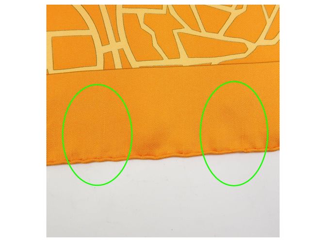 Hermès HERMES Carre 90 Foulard 100% Seta AXIS MUNDI Arancione Blu Marrone - vista 9