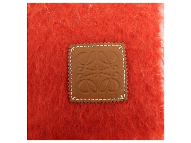Sciarpa Sciallo LOEWE Anagram in lana mohair Orange Multicolor - vista 11