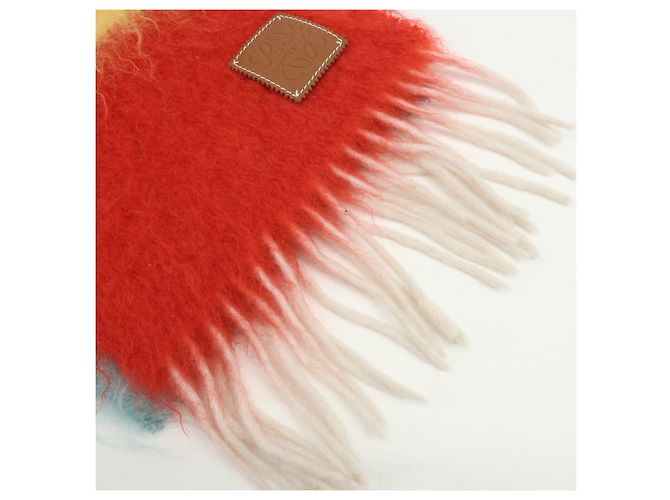 Sciarpa Sciallo LOEWE Anagram in lana mohair Orange Multicolor - vista 12