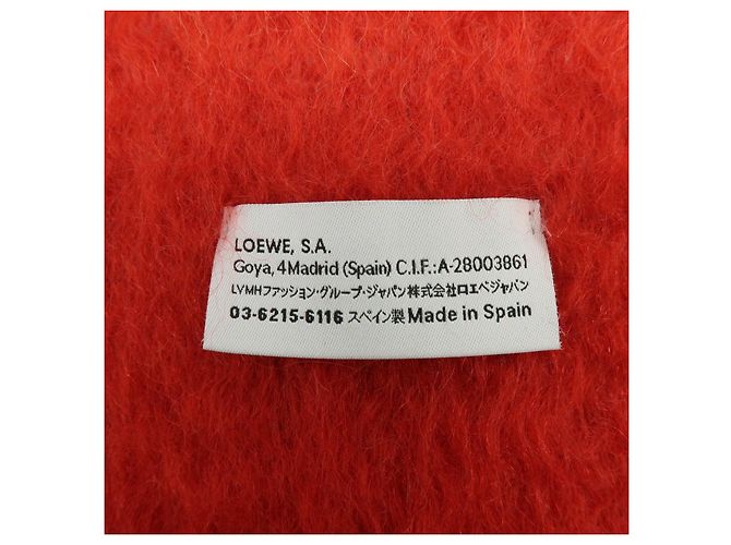 Sciarpa Sciallo LOEWE Anagram in lana mohair Orange Multicolor - vista 13
