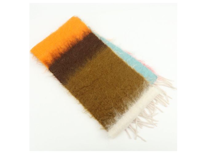 Sciarpa Sciallo LOEWE Anagram in lana mohair Orange Multicolor - vista 2