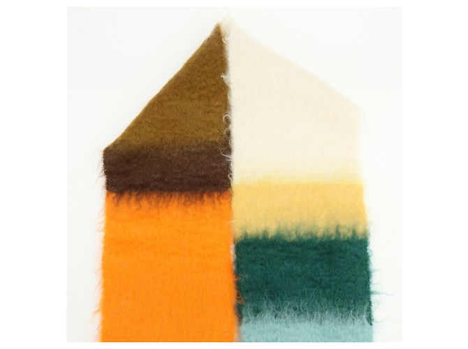 Sciarpa Sciallo LOEWE Anagram in lana mohair Orange Multicolor - vista 5