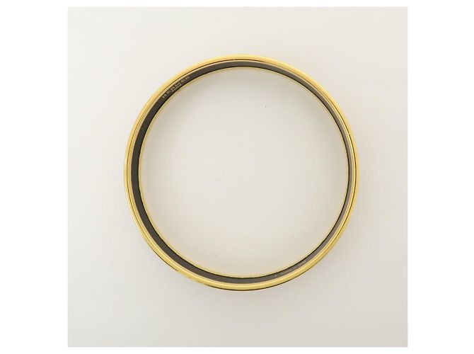 Hermès HERMES Email PM Bracciale Rigido in Metallo Motivo Uccelli Nero Oro - vista 5