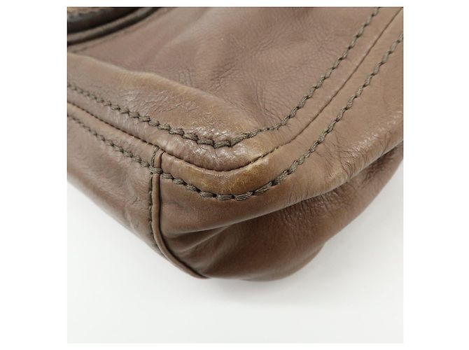 Borsa a tracolla in pelle con logo e patta PRADA Borsa a mano Greige B4659C - vista 10