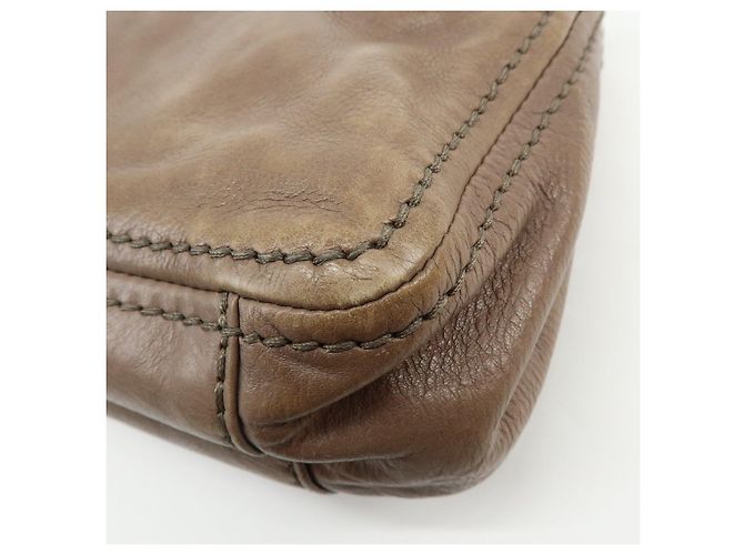 Borsa a tracolla in pelle con logo e patta PRADA Borsa a mano Greige B4659C - vista 12
