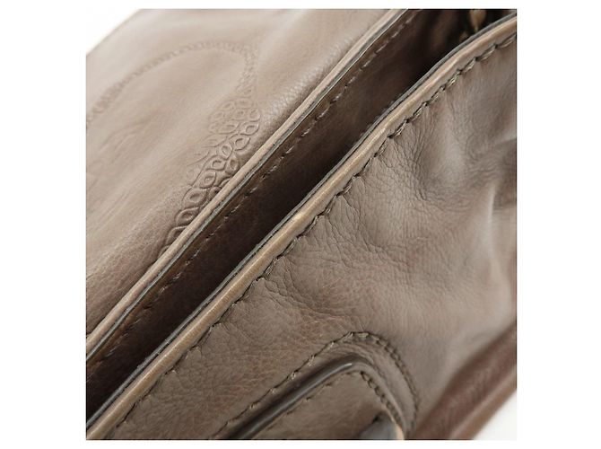Borsa a tracolla in pelle con logo e patta PRADA Borsa a mano Greige B4659C - vista 19