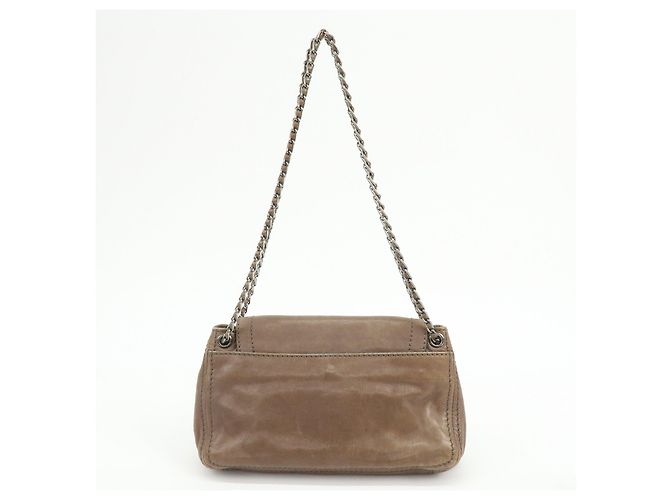 Borsa a tracolla in pelle con logo e patta PRADA Borsa a mano Greige B4659C - vista 2