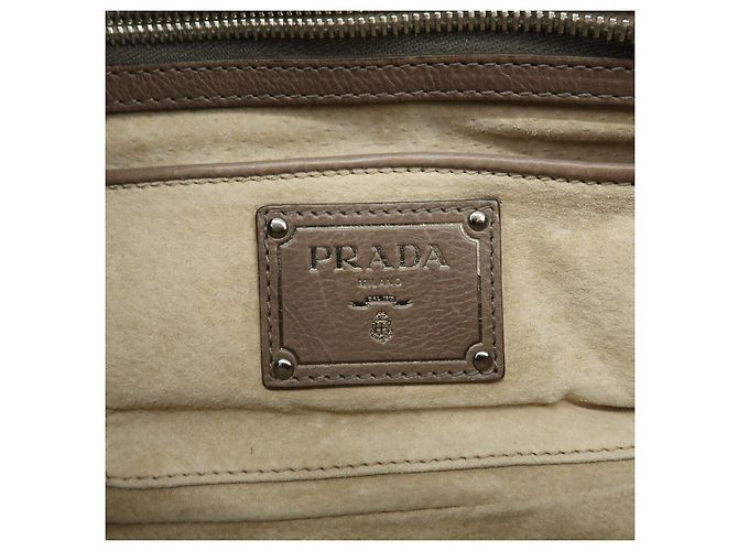 Borsa a tracolla in pelle con logo e patta PRADA Borsa a mano Greige B4659C - vista 22