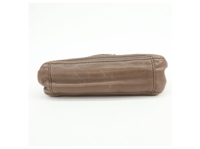 Borsa a tracolla in pelle con logo e patta PRADA Borsa a mano Greige B4659C - vista 5