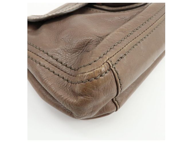 Borsa a tracolla in pelle con logo e patta PRADA Borsa a mano Greige B4659C - vista 9