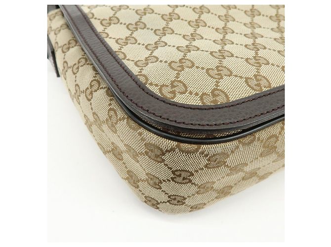 Borsa a tracolla e a spalla GUCCI GG Canvas Leather Beige Brown 449171 - vista 12