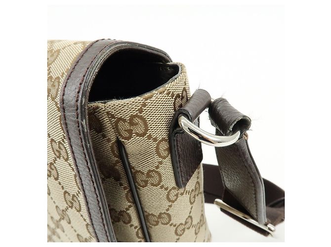 Borsa a tracolla e a spalla GUCCI GG Canvas Leather Beige Brown 449171 - vista 15