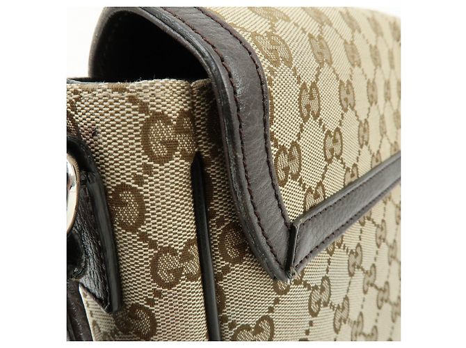Borsa a tracolla e a spalla GUCCI GG Canvas Leather Beige Brown 449171 - vista 16