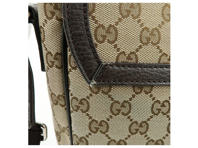 Borsa a tracolla e a spalla GUCCI GG Canvas Leather Beige Brown 449171 - vista 17