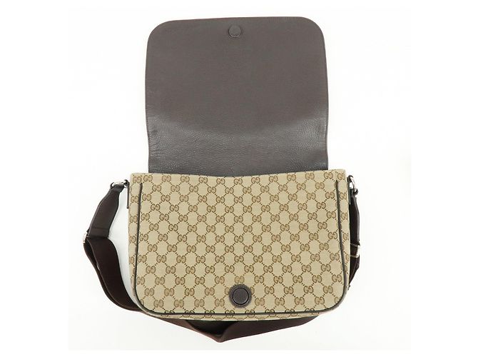 Borsa a tracolla e a spalla GUCCI GG Canvas Leather Beige Brown 449171 - vista 19