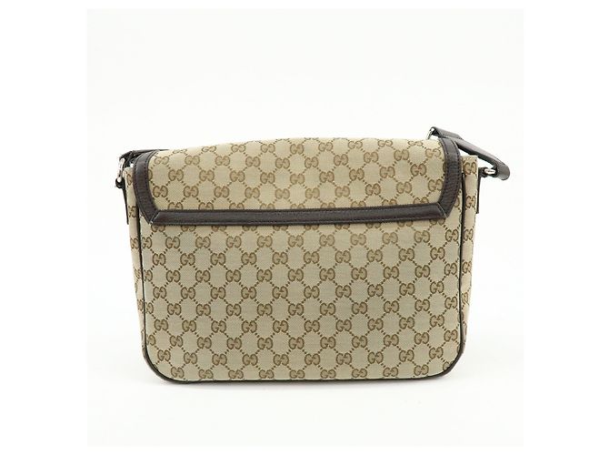 Borsa a tracolla e a spalla GUCCI GG Canvas Leather Beige Brown 449171 - vista 2
