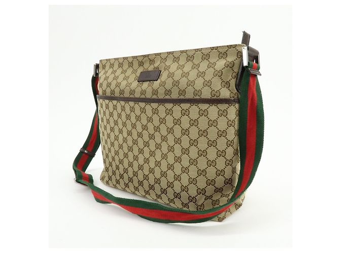 Borsa a Spalla e Tracolla GUCCI Sherry GG Canvas Leather Beige 189751 - vista 3