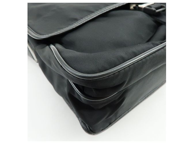 Borsa a tracolla e a spalla PRADA in nylon e pelle Saffiano con logo triangolare - vista 10