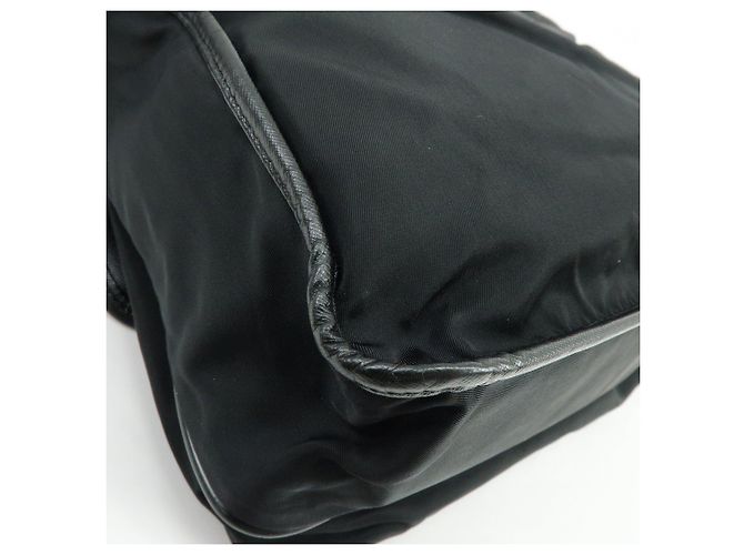 Borsa a tracolla e a spalla PRADA in nylon e pelle Saffiano con logo triangolare - vista 11