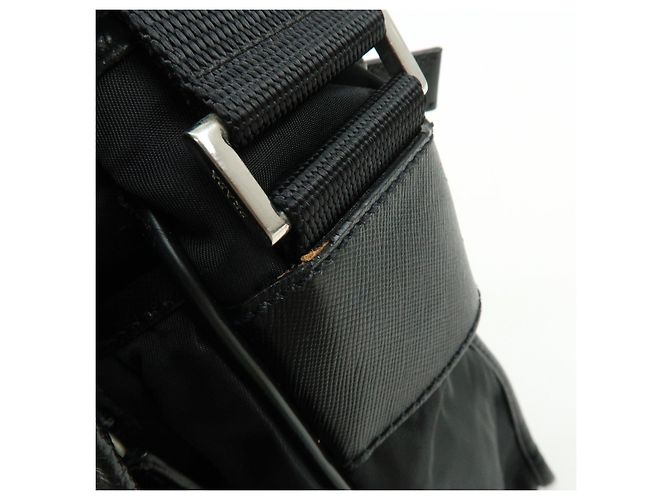 Borsa a tracolla e a spalla PRADA in nylon e pelle Saffiano con logo triangolare - vista 13