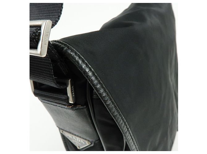 Borsa a tracolla e a spalla PRADA in nylon e pelle Saffiano con logo triangolare - vista 14