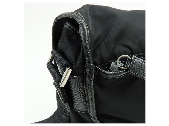 Borsa a tracolla e a spalla PRADA in nylon e pelle Saffiano con logo triangolare - vista 16