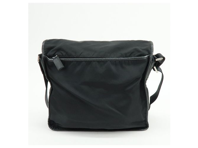 Borsa a tracolla e a spalla PRADA in nylon e pelle Saffiano con logo triangolare - vista 2