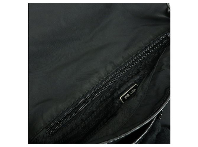 Borsa a tracolla e a spalla PRADA in nylon e pelle Saffiano con logo triangolare - vista 20