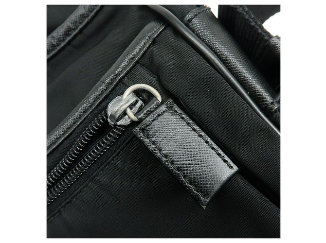 Borsa a tracolla e a spalla PRADA in nylon e pelle Saffiano con logo triangolare - vista 23