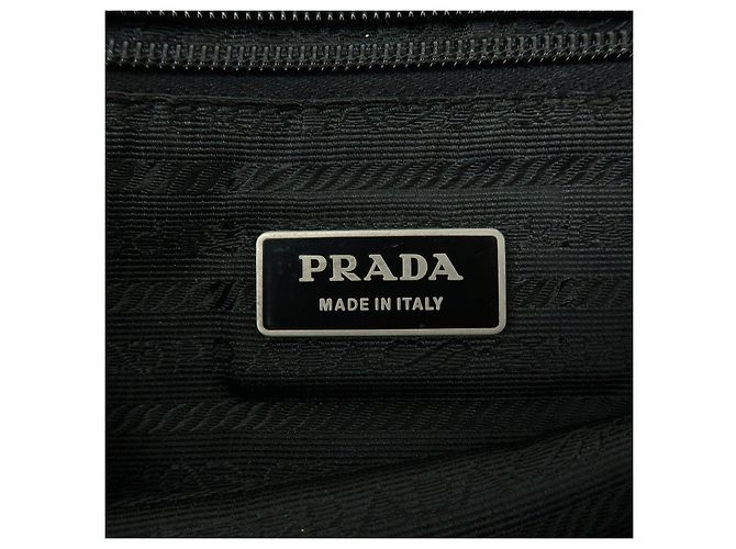 Borsa a tracolla e a spalla PRADA in nylon e pelle Saffiano con logo triangolare - vista 24