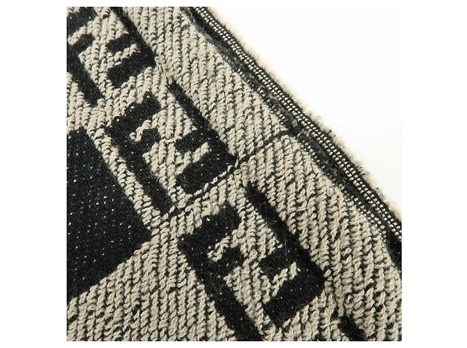Sciarpa e Stola FENDI Zucca FF Logo in lana acrilica Beige Nero - vista 11