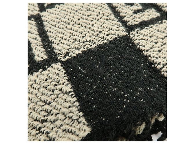 Sciarpa e Stola FENDI Zucca FF Logo in lana acrilica Beige Nero - vista 12