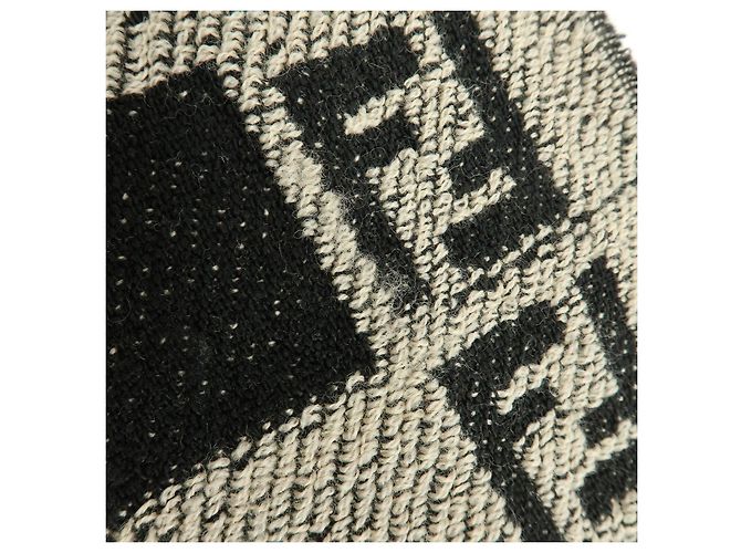 Sciarpa e Stola FENDI Zucca FF Logo in lana acrilica Beige Nero - vista 14