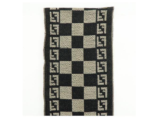 Sciarpa e Stola FENDI Zucca FF Logo in lana acrilica Beige Nero - vista 7