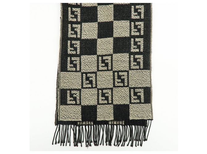 Sciarpa e Stola FENDI Zucca FF Logo in lana acrilica Beige Nero - vista 8