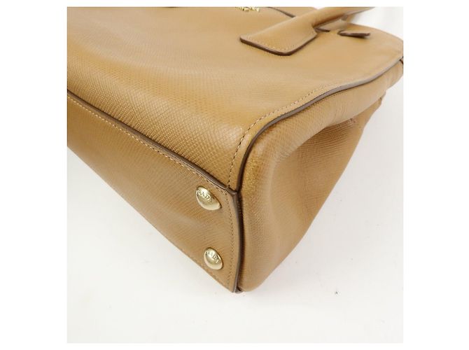Borsa 2Way PRADA Logo in pelle Saffiano Borsa a mano Borsa a tracolla Camel BN2569 - vista 10