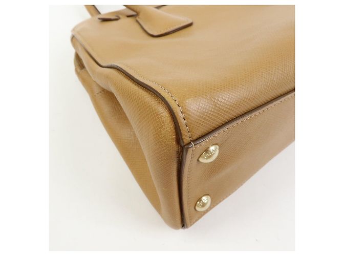 Borsa 2Way PRADA Logo in pelle Saffiano Borsa a mano Borsa a tracolla Camel BN2569 - vista 11