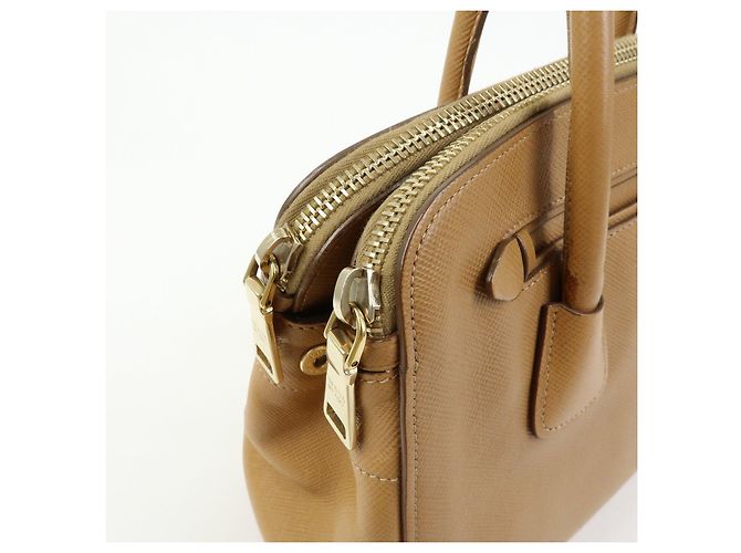 Borsa 2Way PRADA Logo in pelle Saffiano Borsa a mano Borsa a tracolla Camel BN2569 - vista 14