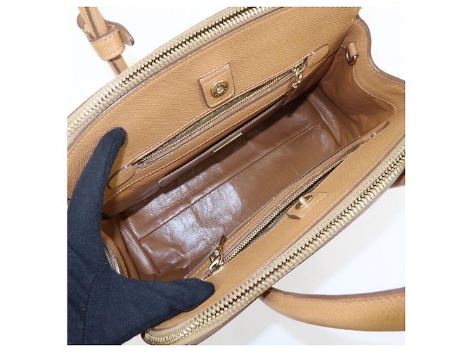 Borsa 2Way PRADA Logo in pelle Saffiano Borsa a mano Borsa a tracolla Camel BN2569 - vista 19