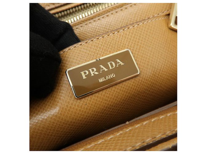 Borsa 2Way PRADA Logo in pelle Saffiano Borsa a mano Borsa a tracolla Camel BN2569 - vista 23