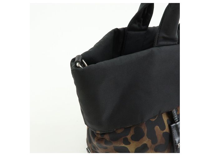 PRADA Borsa reversibile 2Way in nylon e pelle con logo Triangle Nera BN1959 - vista 14