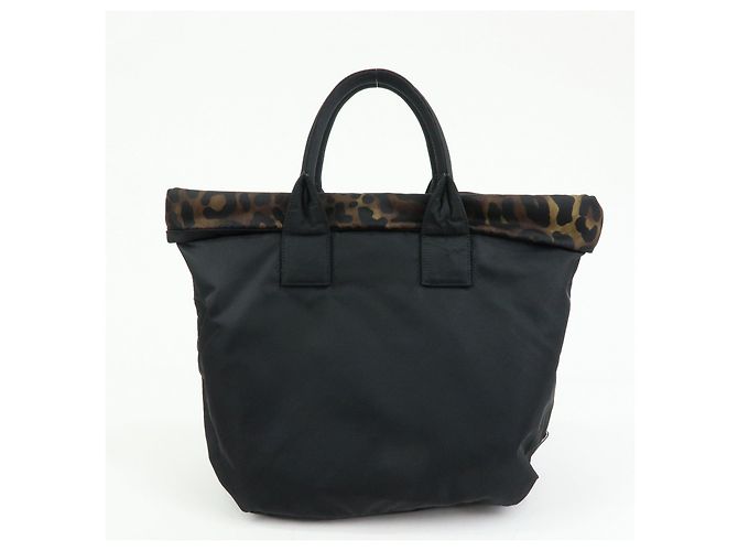 PRADA Borsa reversibile 2Way in nylon e pelle con logo Triangle Nera BN1959 - vista 19
